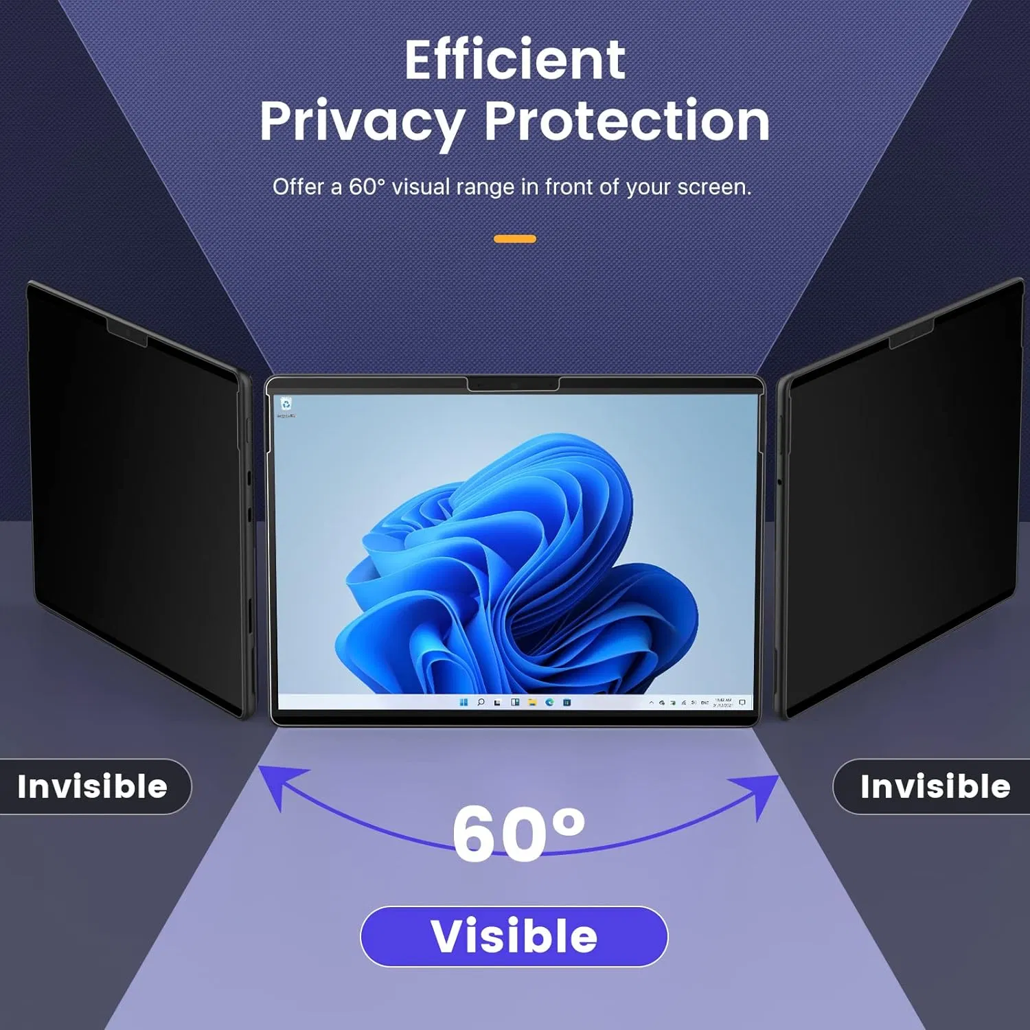 Magnetic Removable&Reusable Paper-Like Privacy Screen Protector for Ipads 8.3~12.9 Inches, Anti-Glare, Anti-Spy Bubble Free Easy Install Screen Protective Film