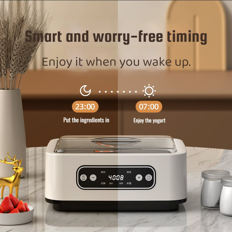1.6L Household Small Automatic Intelligent Yogurt Natto Rice Wine Fermenter Multifunctional Yogurt Maker Machine