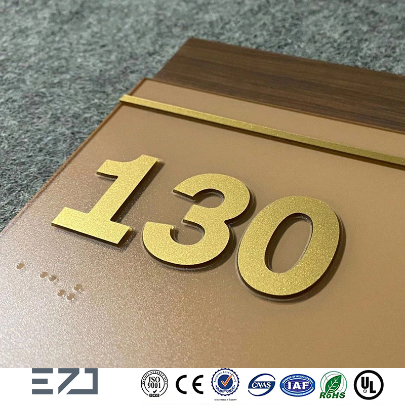 Ezd Personalized Hotel Stairs Floor Visual Guidance Signs with Ada Compliant Braille