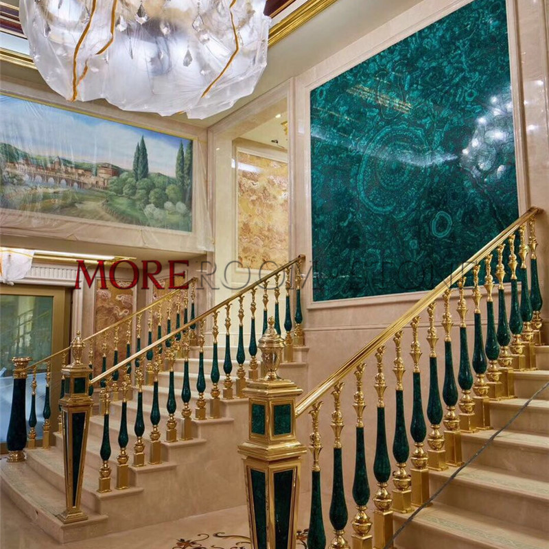 Luxury Villa Wall Design Malachite Green Stone