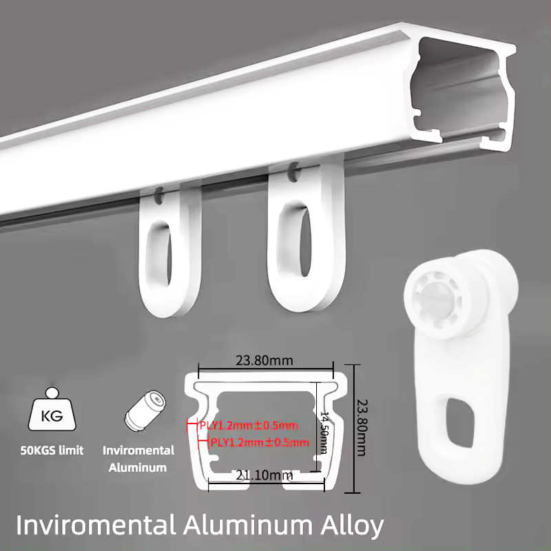 Manufacture Modern Ceiling Mount Telescopic Aluminum Curtain Track Rail