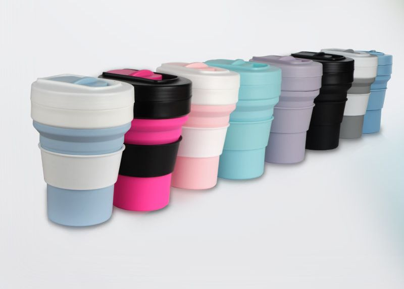Силиконовая складная кружка для кофе 12oz