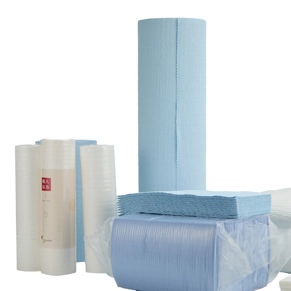 High Strength Oil Absorption Scrim Reinforced Industrial Paper Wipes Roll for Industrial Cleaning