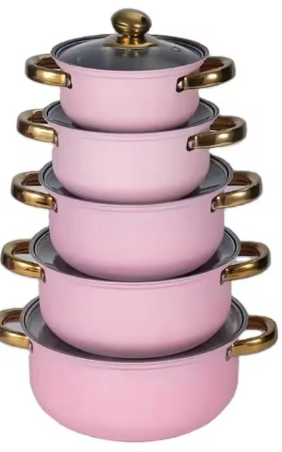 Cooking Pot Cookware Set 10 Piece Stainless Steel