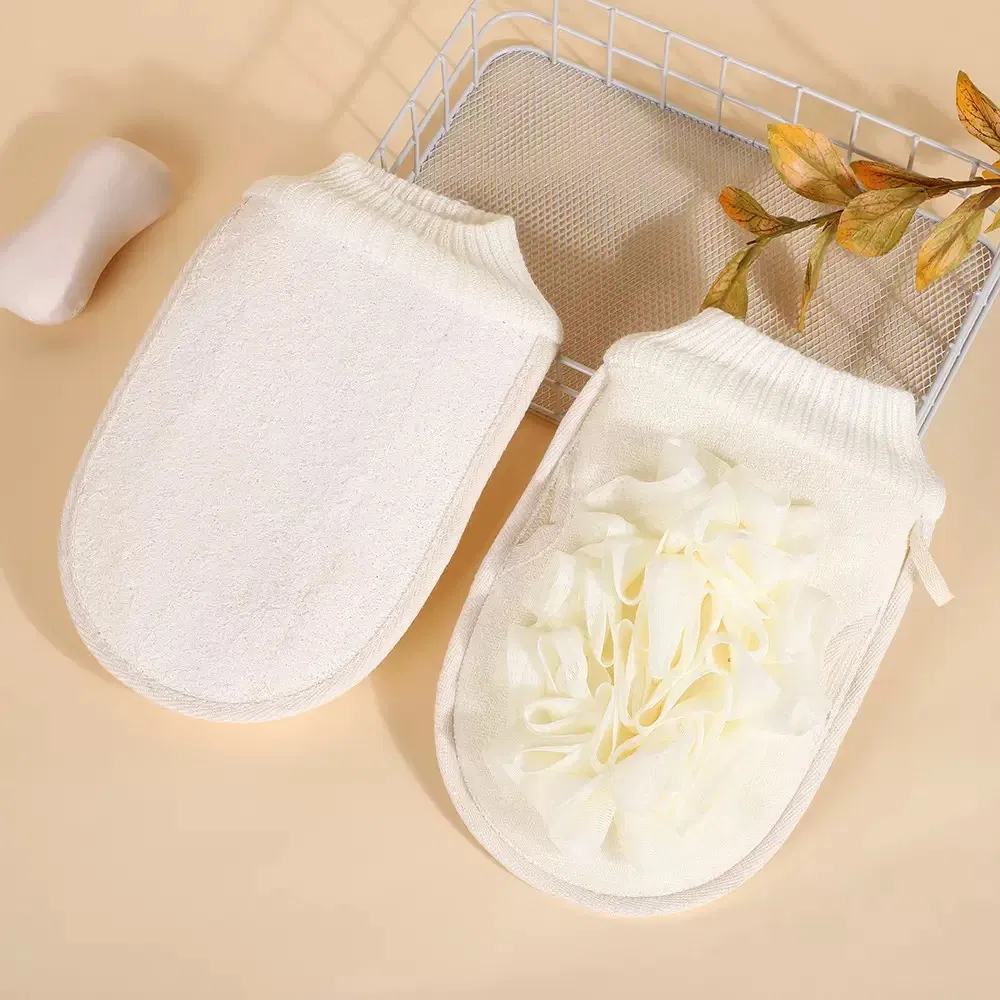 Double Sided Bath Glove Exfoliating Scrubber Brush Back Body Sponge Friction Bath Glove