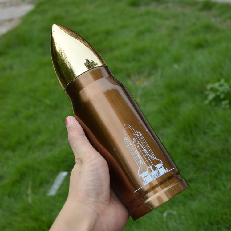 1000ml Stainless Steel Shotgun Shell Bullet Shaped Vacuum Flask