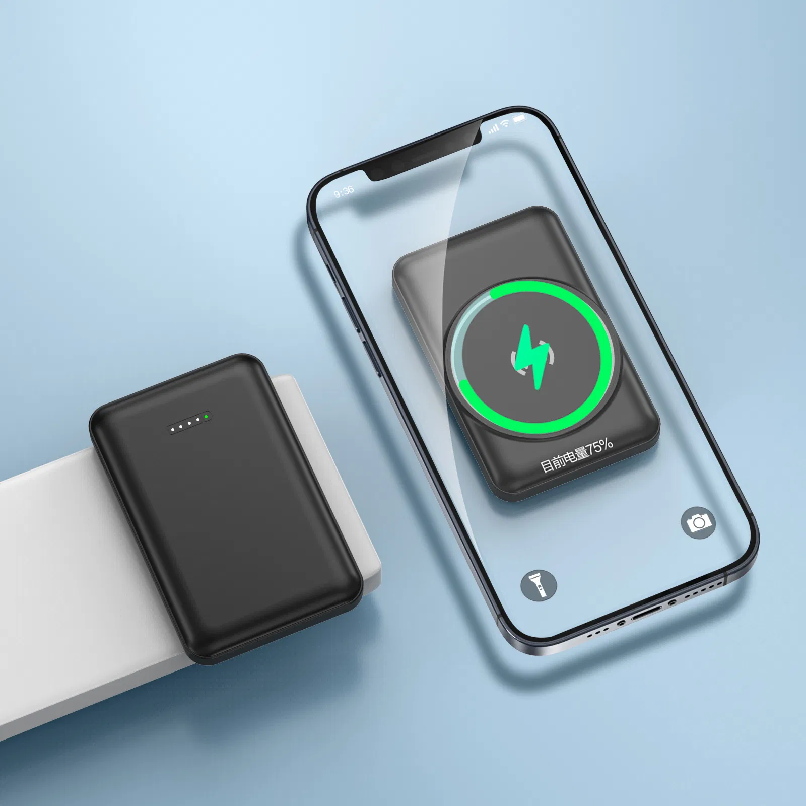 Портативный power bank 10000mAh с солнечной панелью и 4 кабелями