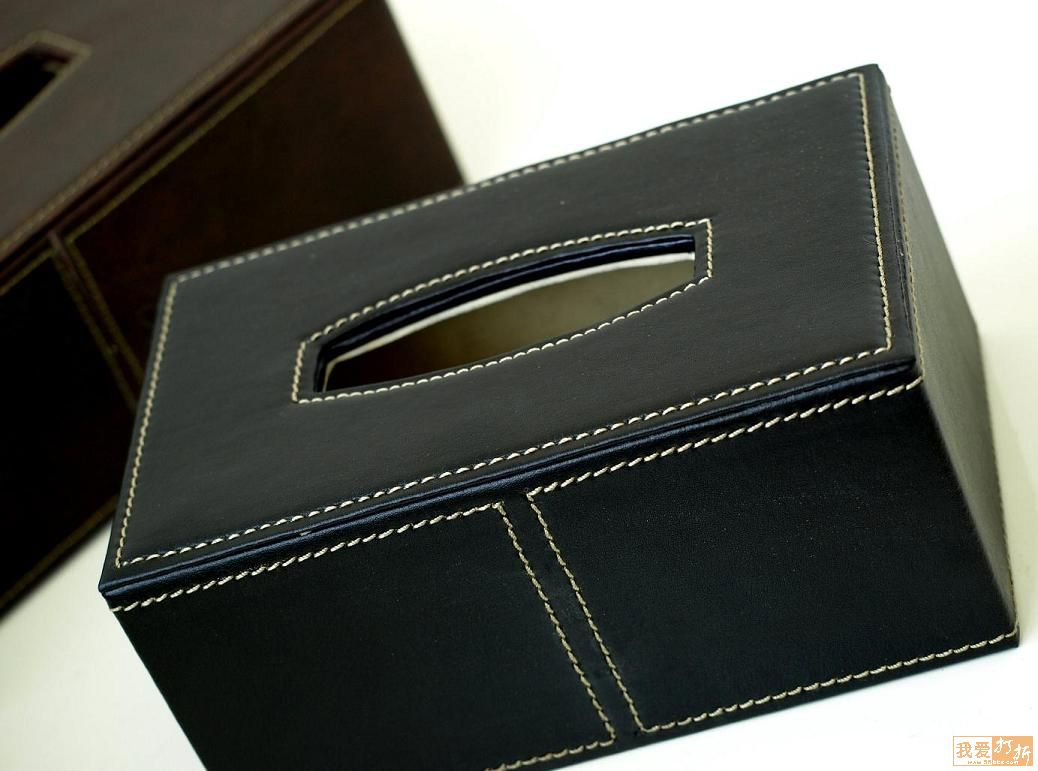 Custom Printed PU Leather Refillable Facial Holder Hotel Room Tissue Box