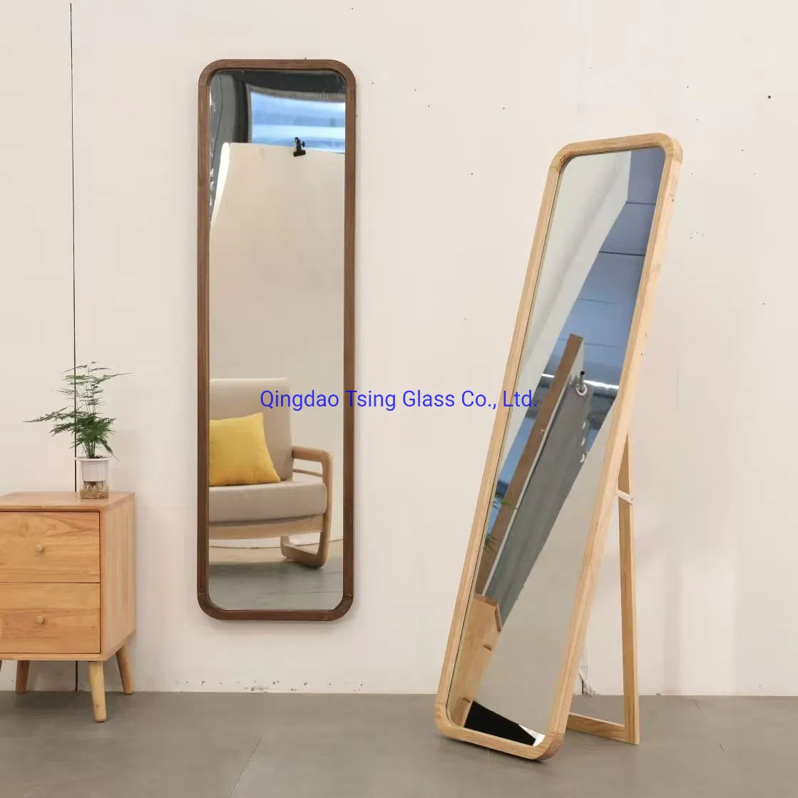 Home Decor Gold Black Rectangle Round Shape Aluminum Alloy Metal Frame Bathroom Wall Framed Mirror