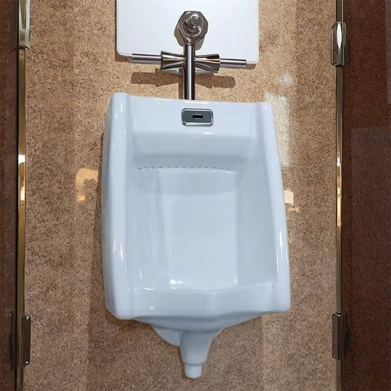 3u Ceramic Urinal with Automatic Brass Flusher Kit Wall Mounted Type