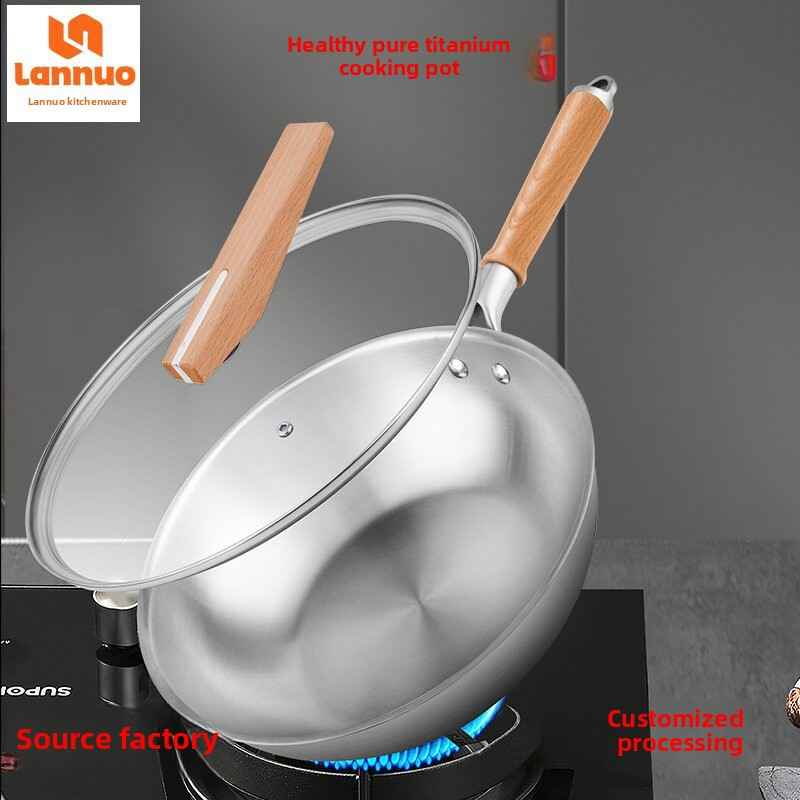 Титановая сковорода-вок Healthy Pure, без покрытия, 30 см