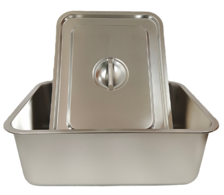 Stainless Steel Flat-Bottom Square Basin with Thickened Rectangular Shape Tray