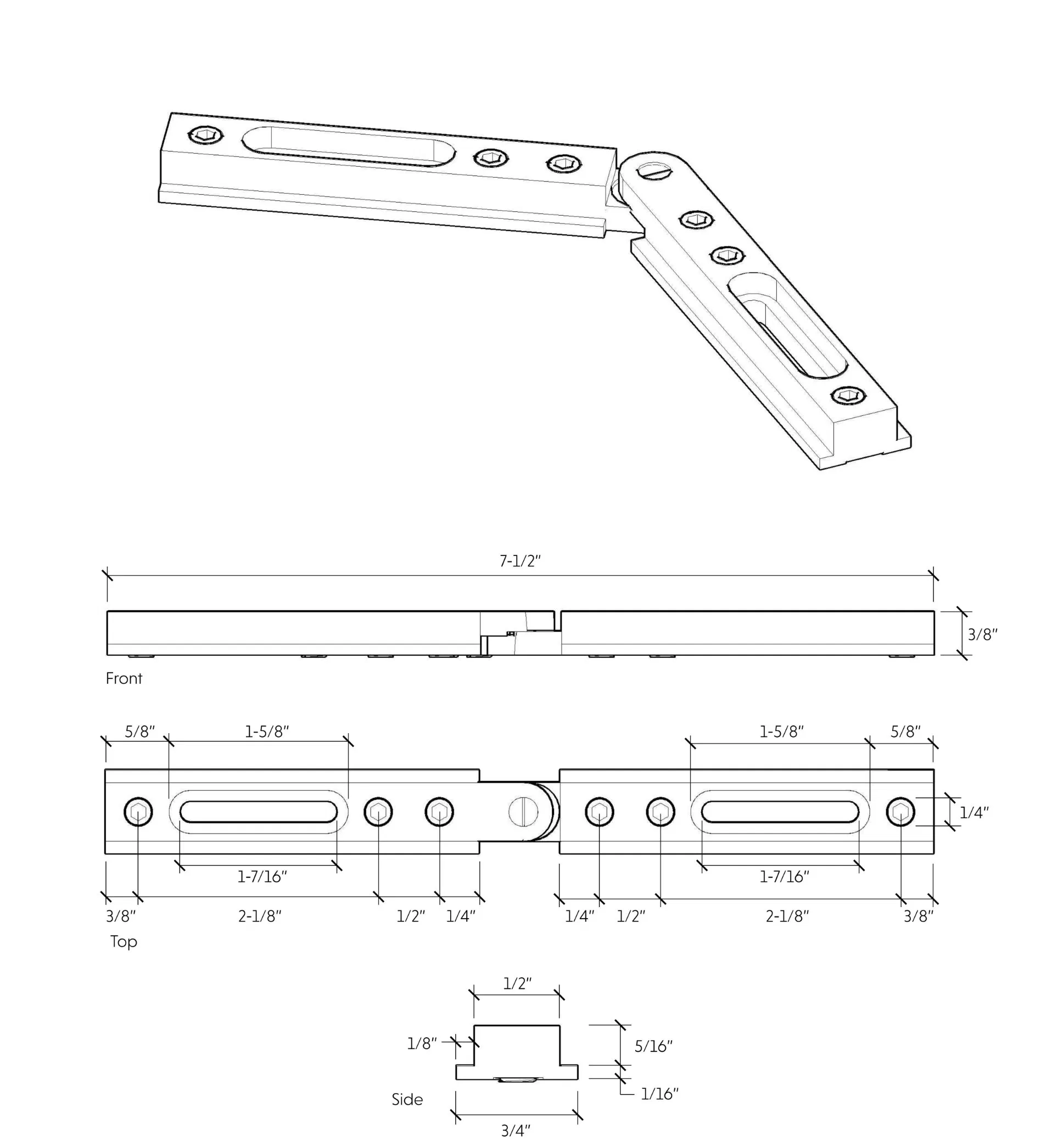Solid Brass Adjustable Shower Room Supports Header Corner Bracket for The Premium Deluxe Header Kit