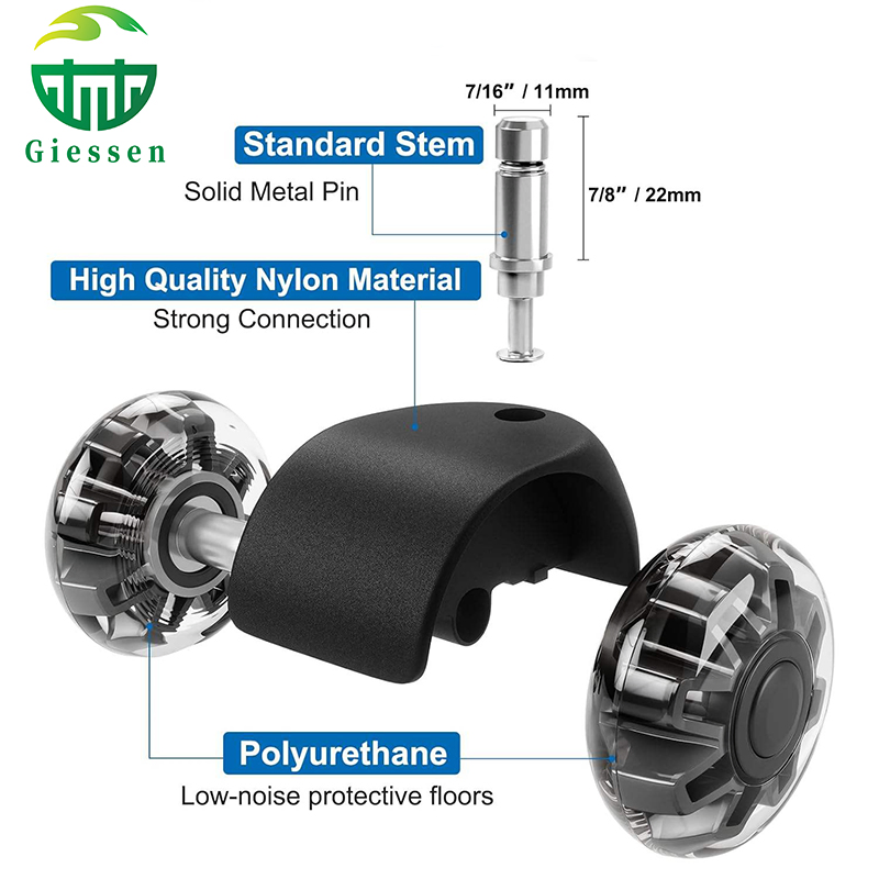 2 Inch Transparent PU Furniture Caster Wheels for Office Chair and Home Use