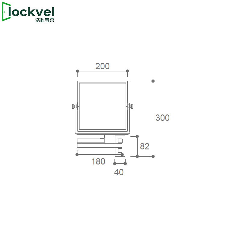 Brass Double-Sided Square 8"*8" Hotel Bathroom Wall Mounted Makeup Mirror
