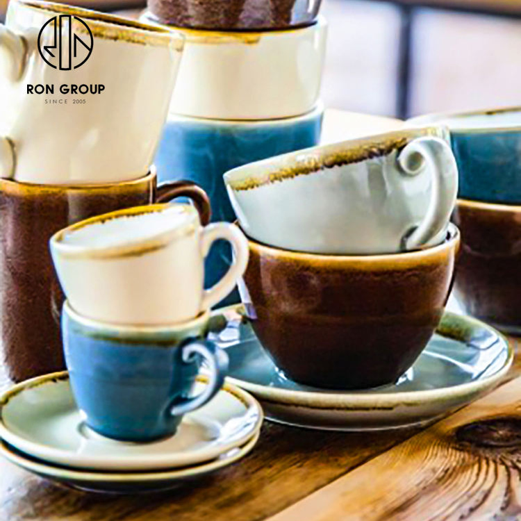 Керамические чашки для кофе с блюдцем, оптом