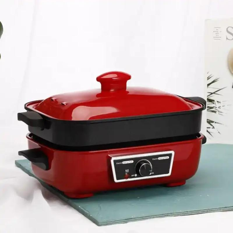 Electric Multi Function Baking Pan Electric Grill Cookware Non Stick Coating Hot Pot