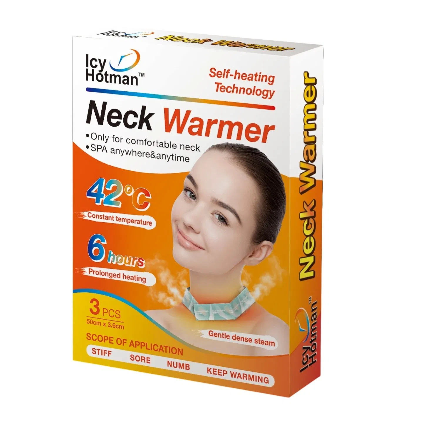 OEM Manufacturer Health Care 3.6cmx50cm Body Neck Warmer Heat Patch