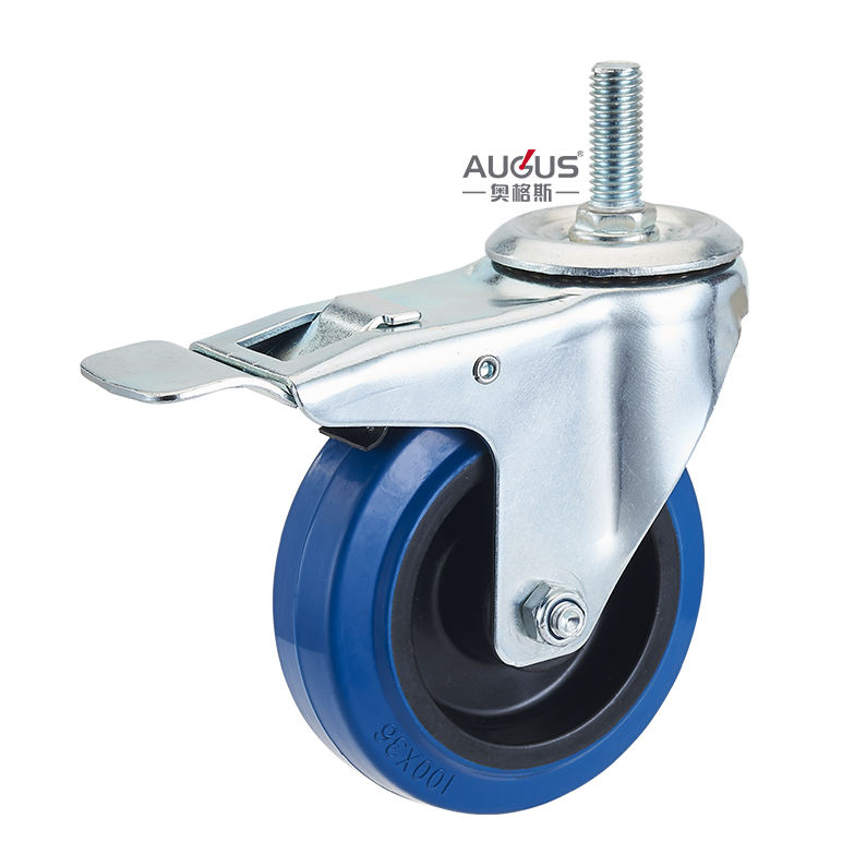 3/4/5/6/8 Inch Elastic Rubber Caster Wheel Industrial Caster for Dolly Cart