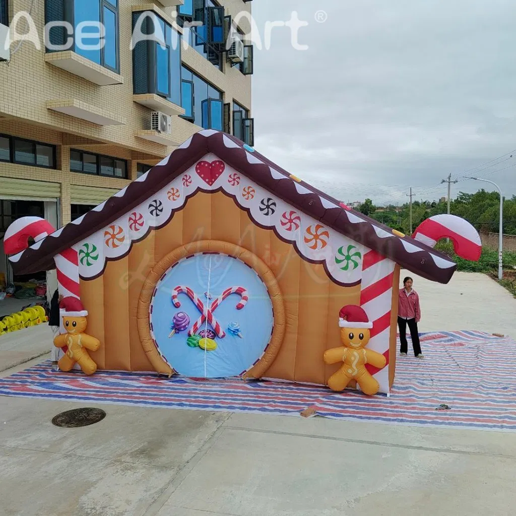 Inflatable Christmas Festival Events Arch Christmas Decoration Inflatable Gingerbread Man Arch Entrance