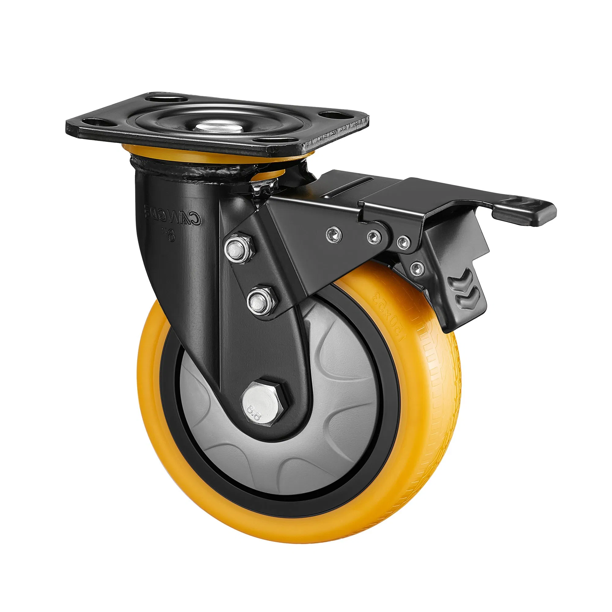 6 Inch Heavy Duty Double Ball Bearings PU Caster and Wheels