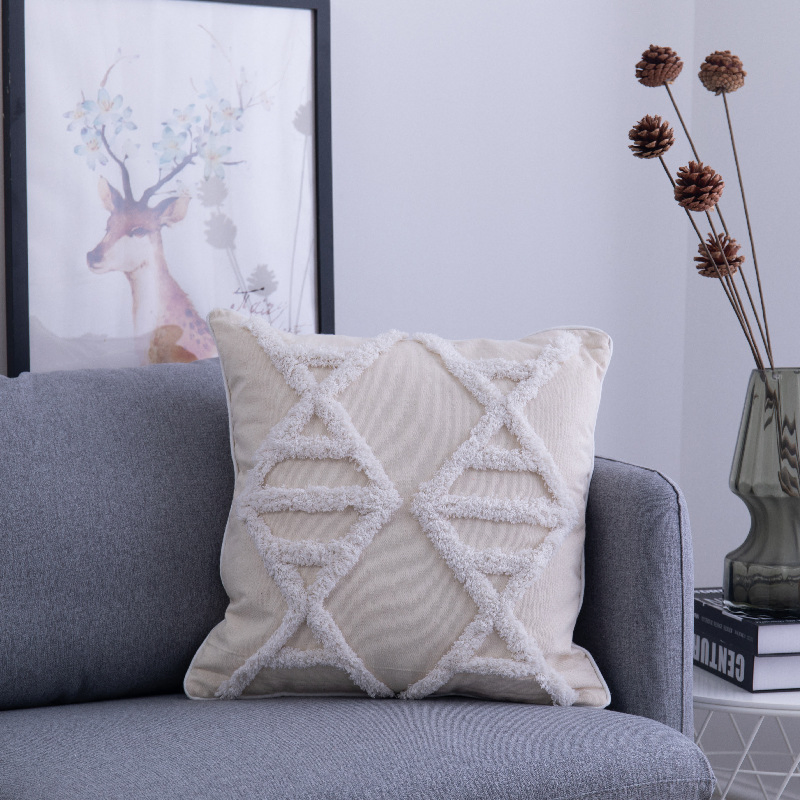 Stylish Linen Cushion Covers with Tassel for Bedroom Charm