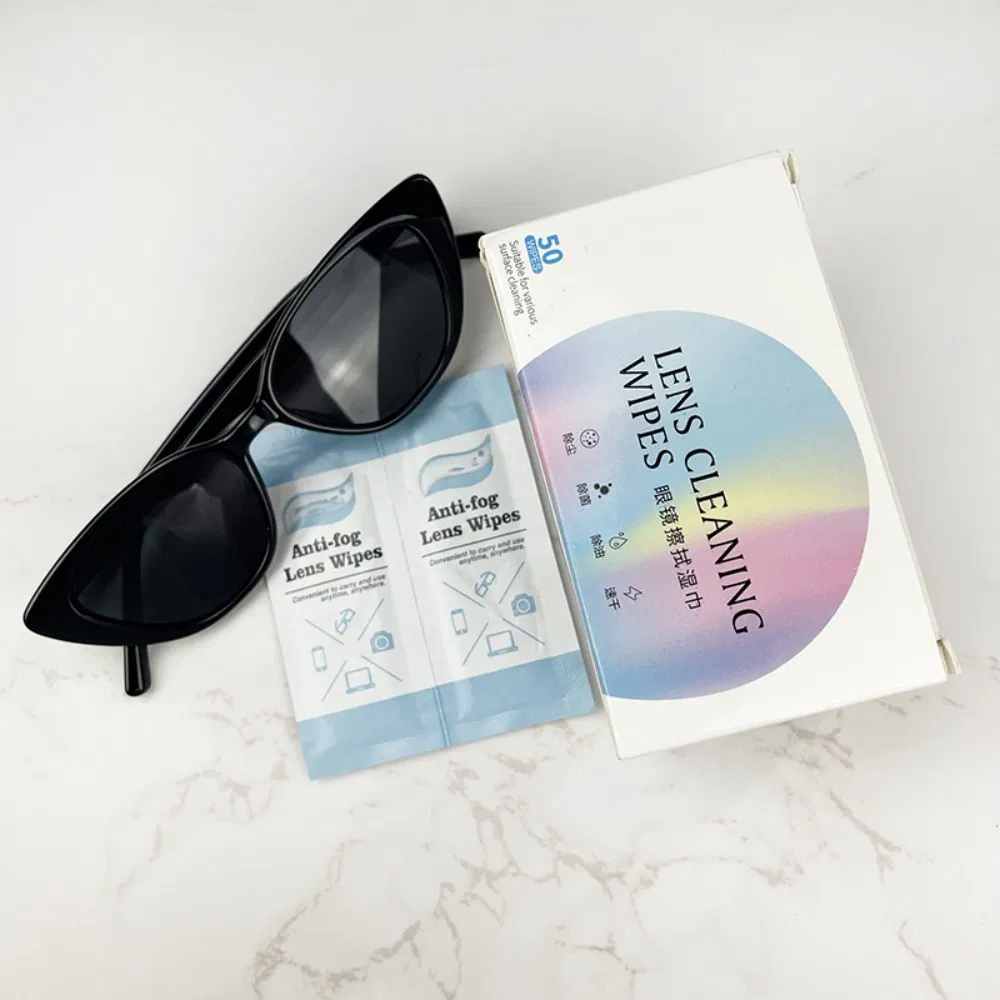 Biodegradable Mobile Camera Touch Screen Clean Spectacle Anti Fog Glasses Lens Wet Wipe and Tablet Wipe