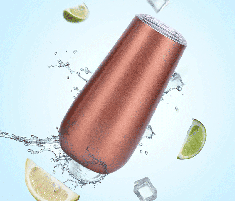 6oz Double Wall Stainless Steel Insulated Champagne Flute Wine Tumbler