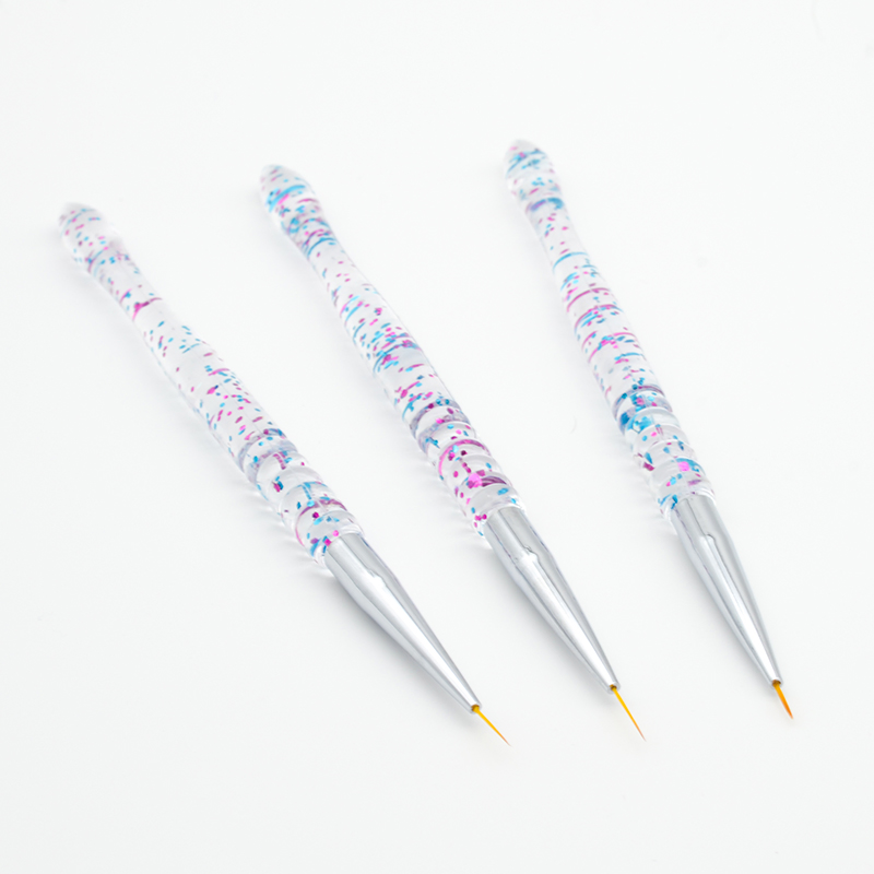 Customizable Logo Guyo Clear Handle Nylon Nail Liner Brush