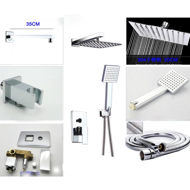 Hot Selling 8 Inch Ultra-Thin Enhanced Water-Saving Concealed Shower Set