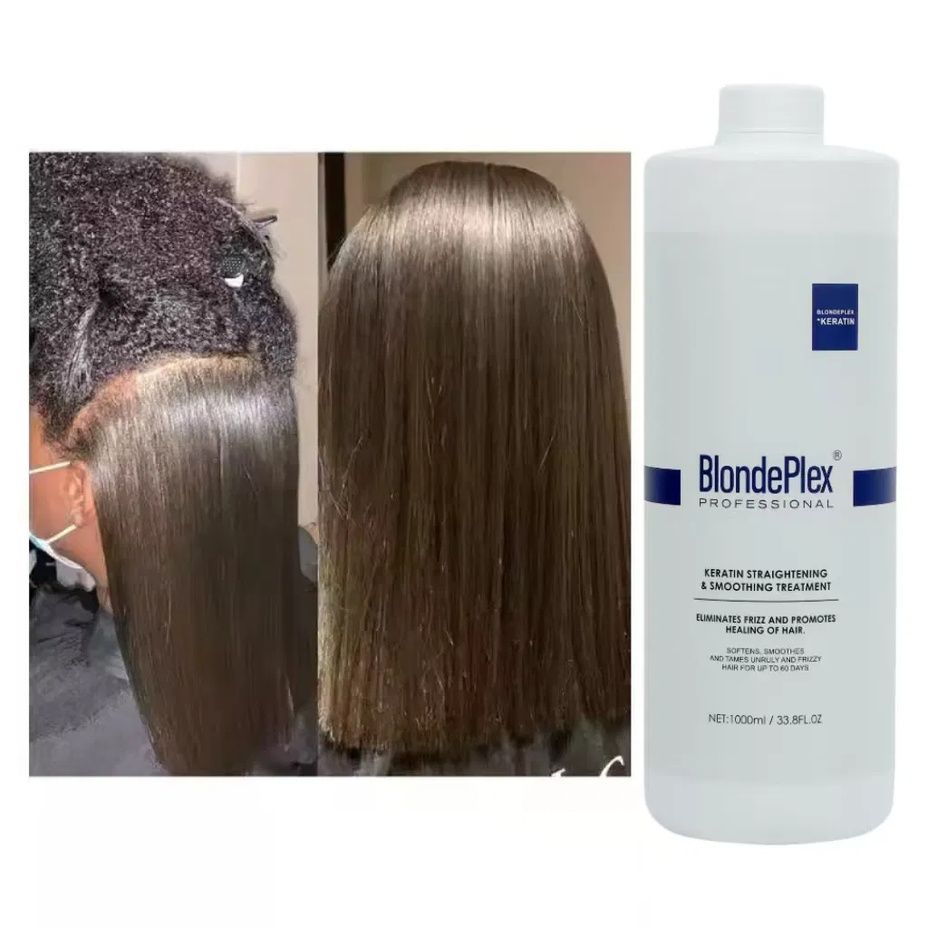 Professional Blondeplex Brand Salon Use Organic Brazilian Quality Keratin Straightening Smoothing Pure Keratin 1000ml