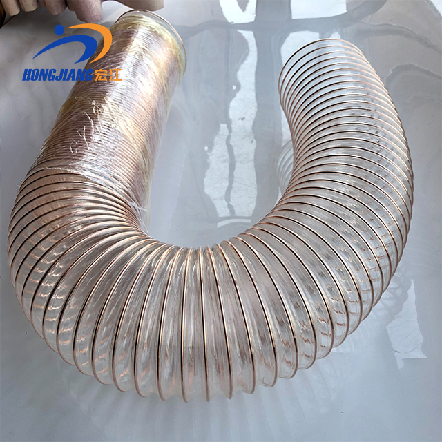 125mm 150mm 200mm Polyurethane Air Ducting Pipe PU Dusting Hose 38mm 50mm 100mm Woodworking PU Spiral Suction Flexible Hose