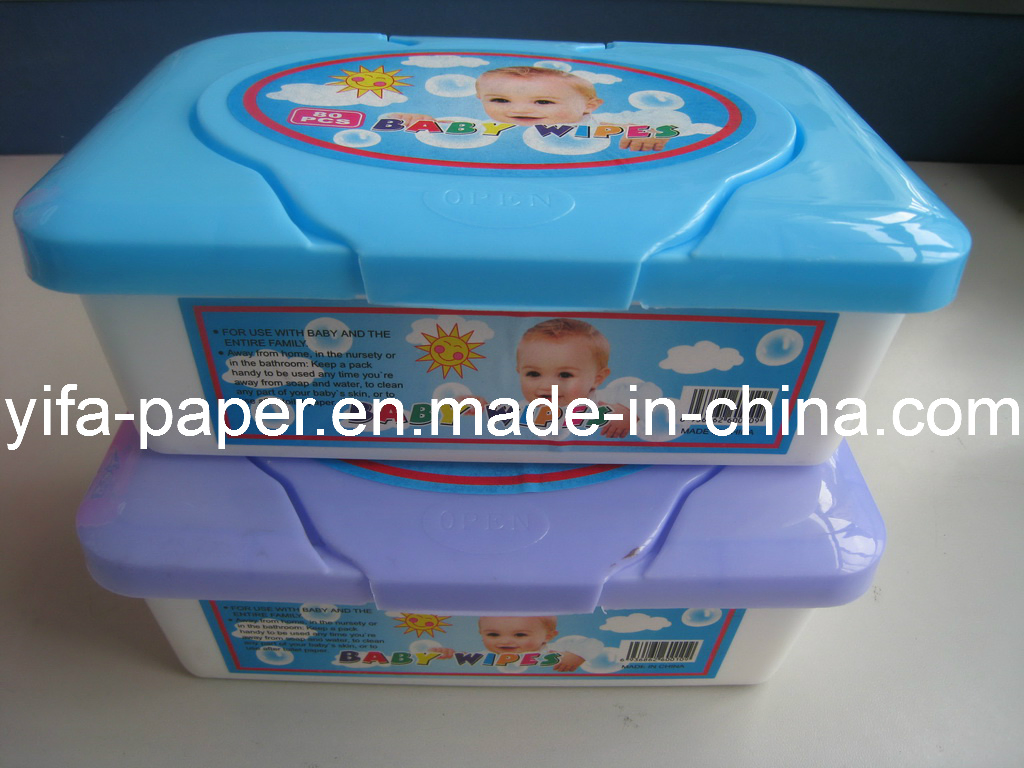 Baby Cleaning Wet Towel with Plastic Tub (BW-045)