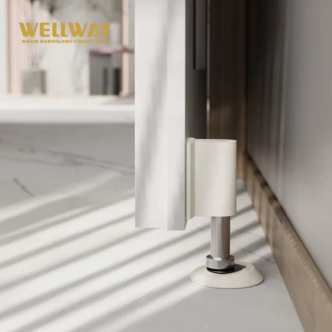 Matte Brushed Nickel Zinc Alloy Telescopic Floor Door Stopper with Retractable Structure for Wooden and Cement Floors China Factory OEM - Ds-02-026