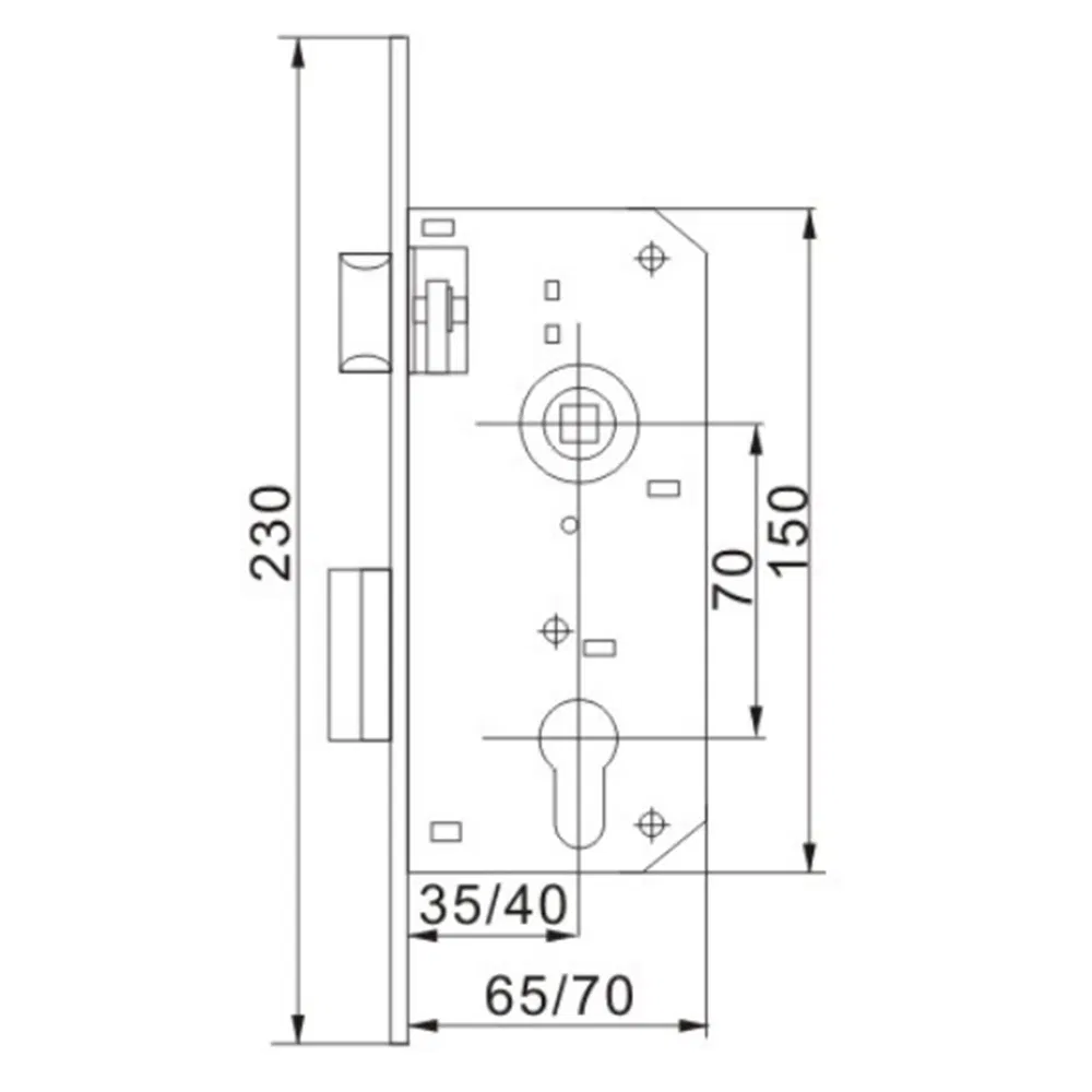 Iron Door Locks, Stainless Steel Door Accessories, Commercial-Grade Cylinder Lock