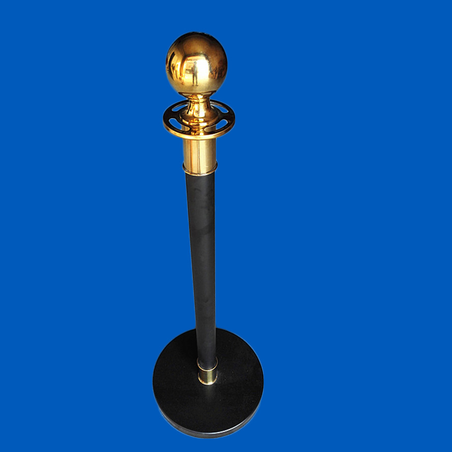 1.5m Fixed Rope Queue Line Stanchion Black Matt