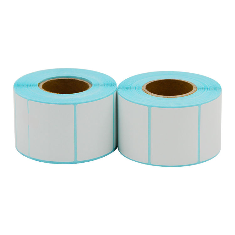 50*60mm 500p Blue Glassine Thermal Removable Adhesive Label for Shipping Barcode