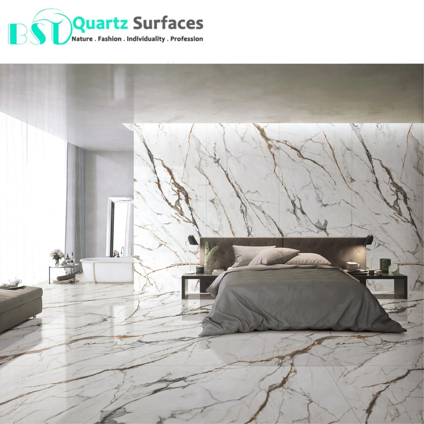 Outdoor White Matt Big Porcelain Tile Slabs