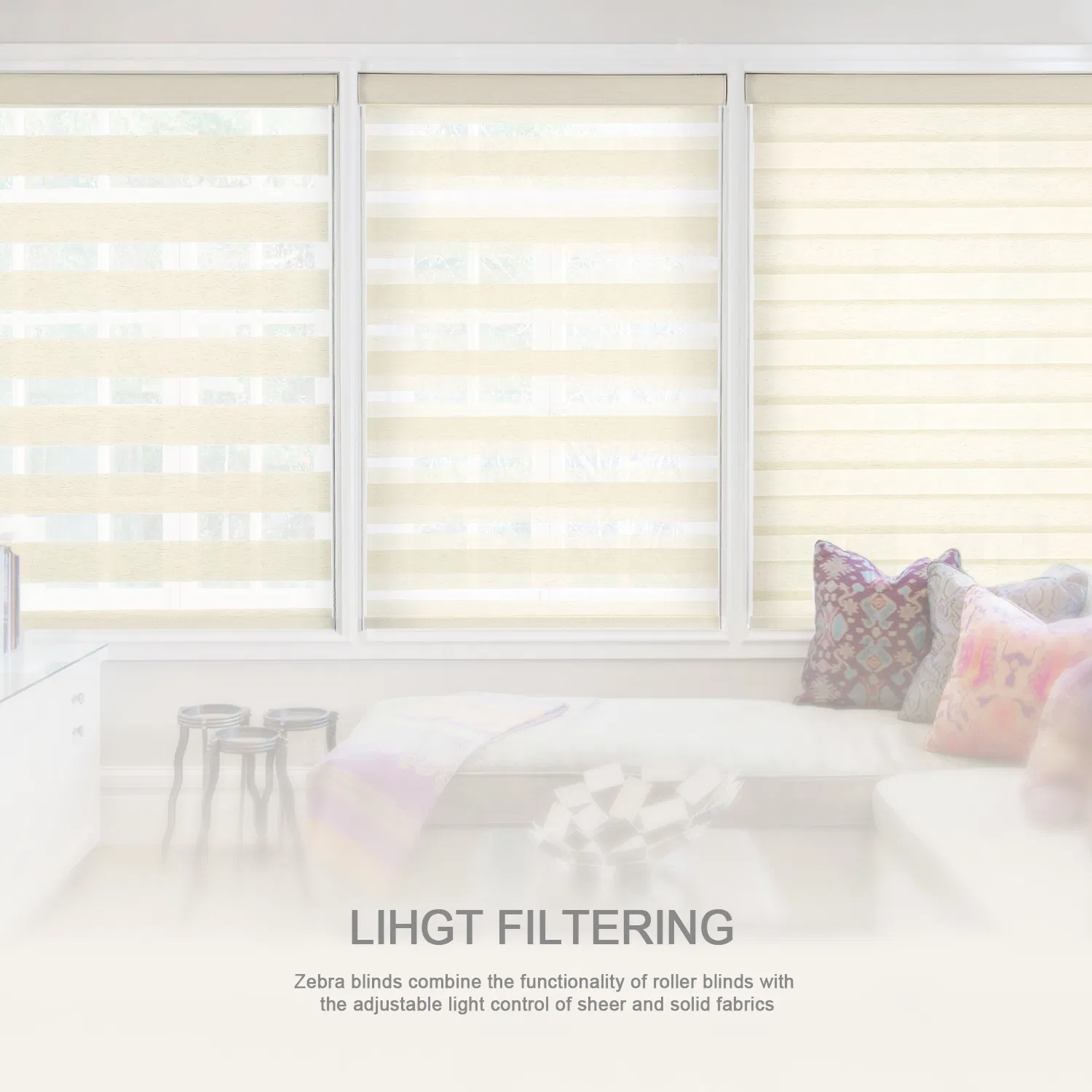 Durable Wholesale Blinds in Fashionable Zebra Design for Homes