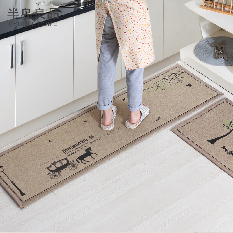 Household Modern Anti Fatigue Waterproof Printing PVC Kitchen Mat 60X90cm