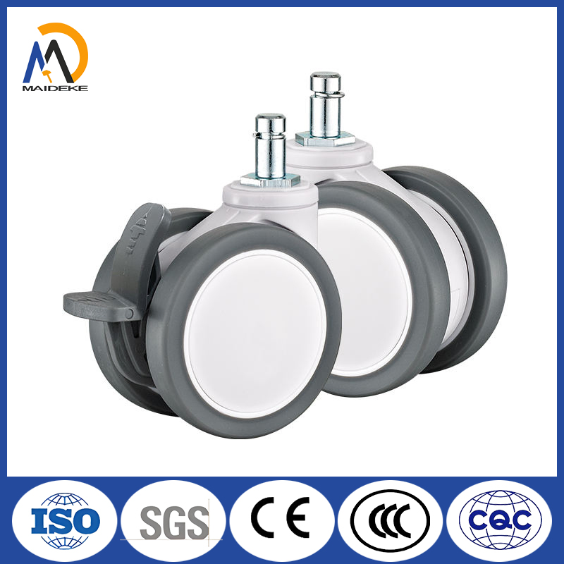 5-Inch Medical Rubber Casters, Silent Hospital Bed TPR Swivel Wheels for Stretchers and Trolleys.