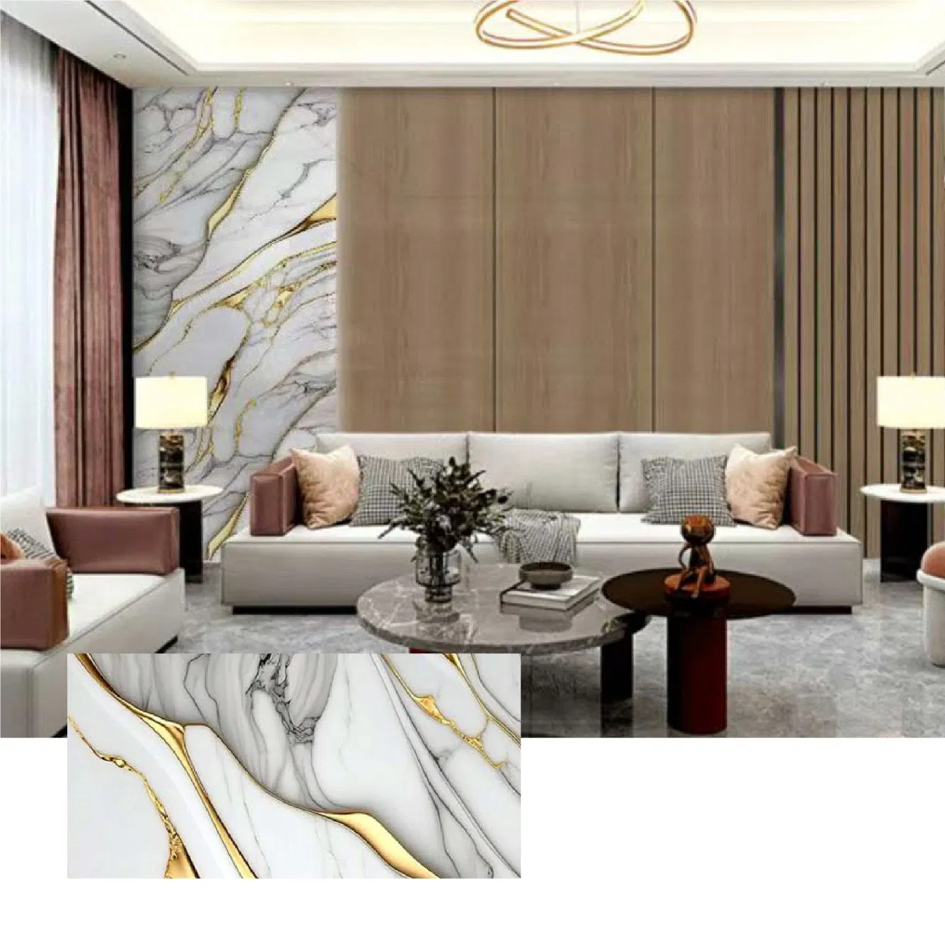 High Adhesion Marble Wall Sticker for Cracked and Peeling Walls DIY Friendly