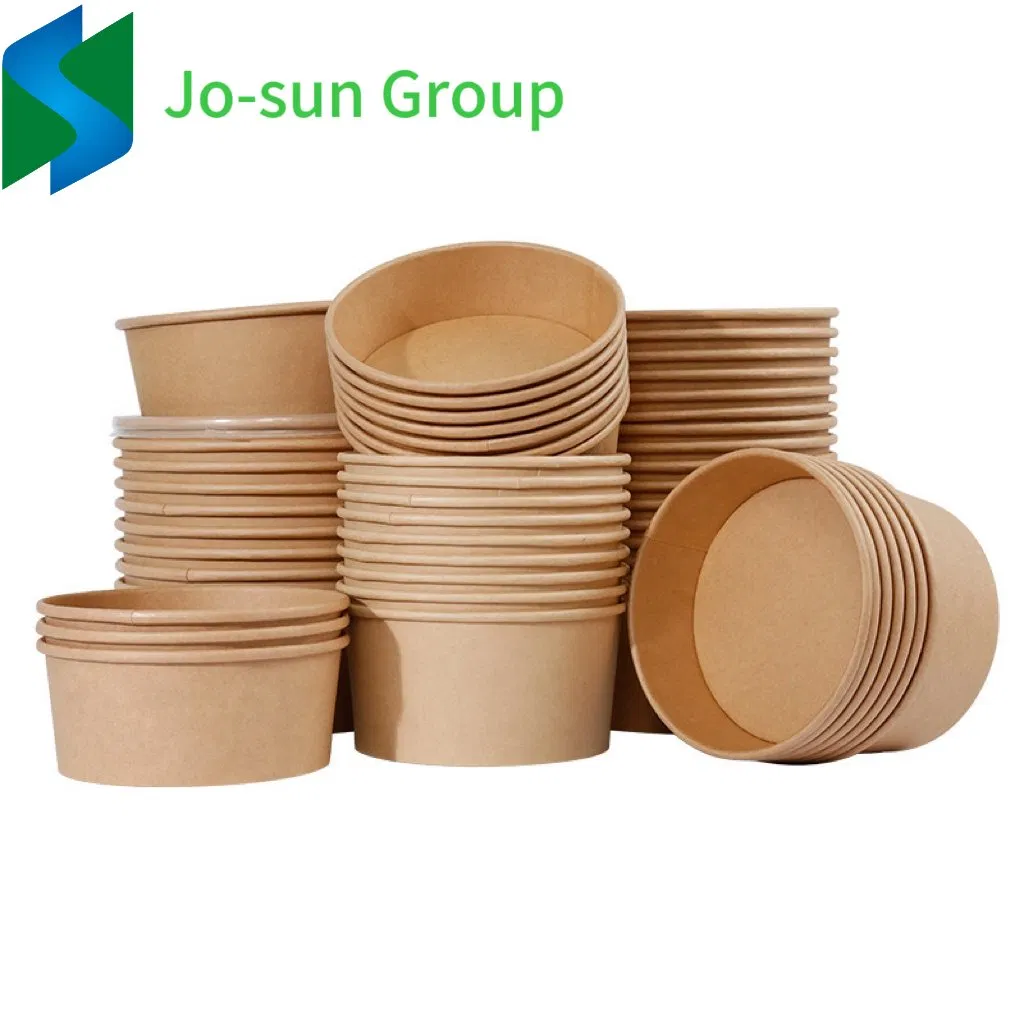 Jo-Sun Custom Logo Disposable Kraft Paper Bowl for Fast Food Salad Bowl