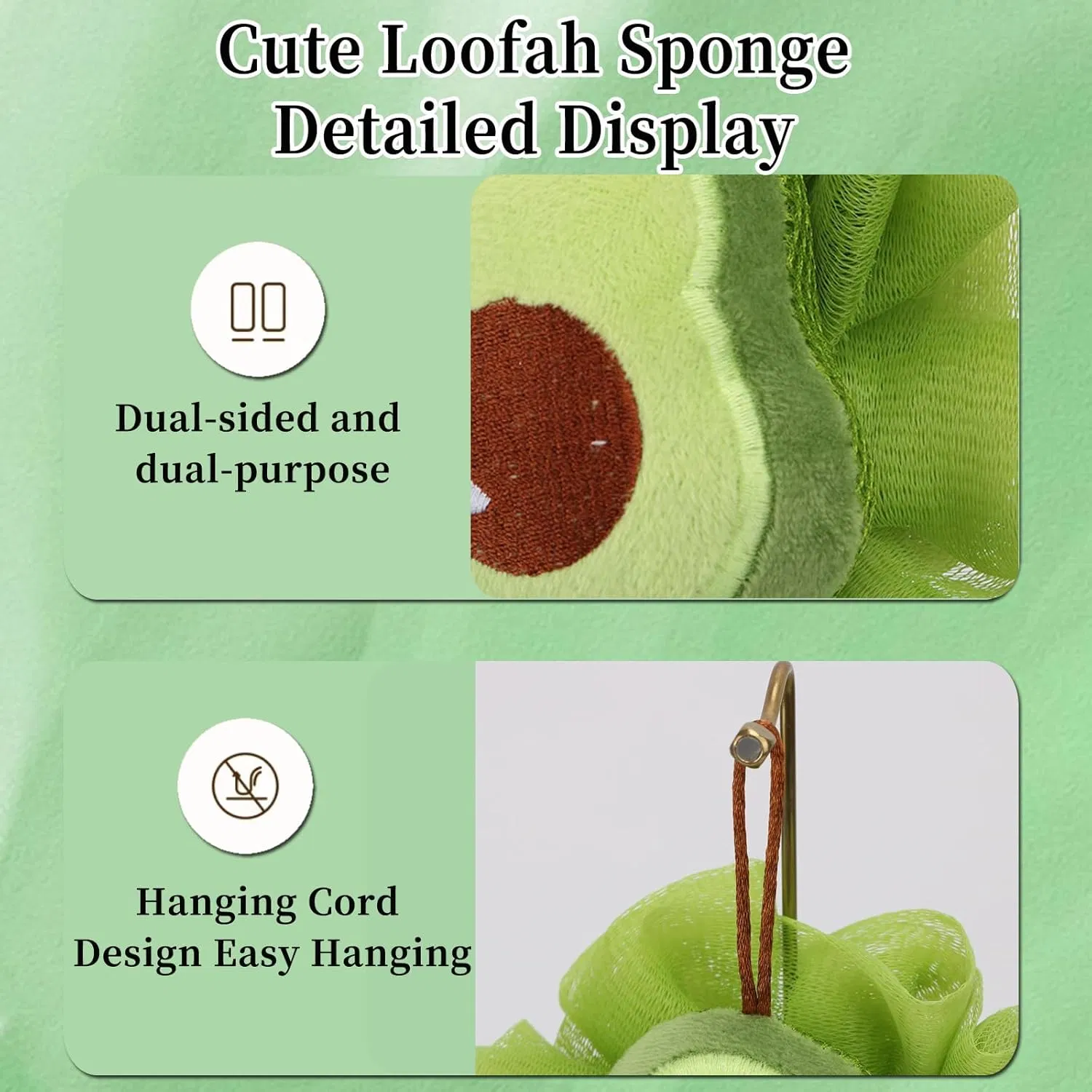 Cute Avocado Shaped Children's Bath Loofah Sponge