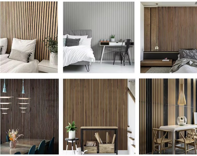 Sol Acoustic Building Material Interior Ceiling Decoration Wood Slat Board Wall Panels