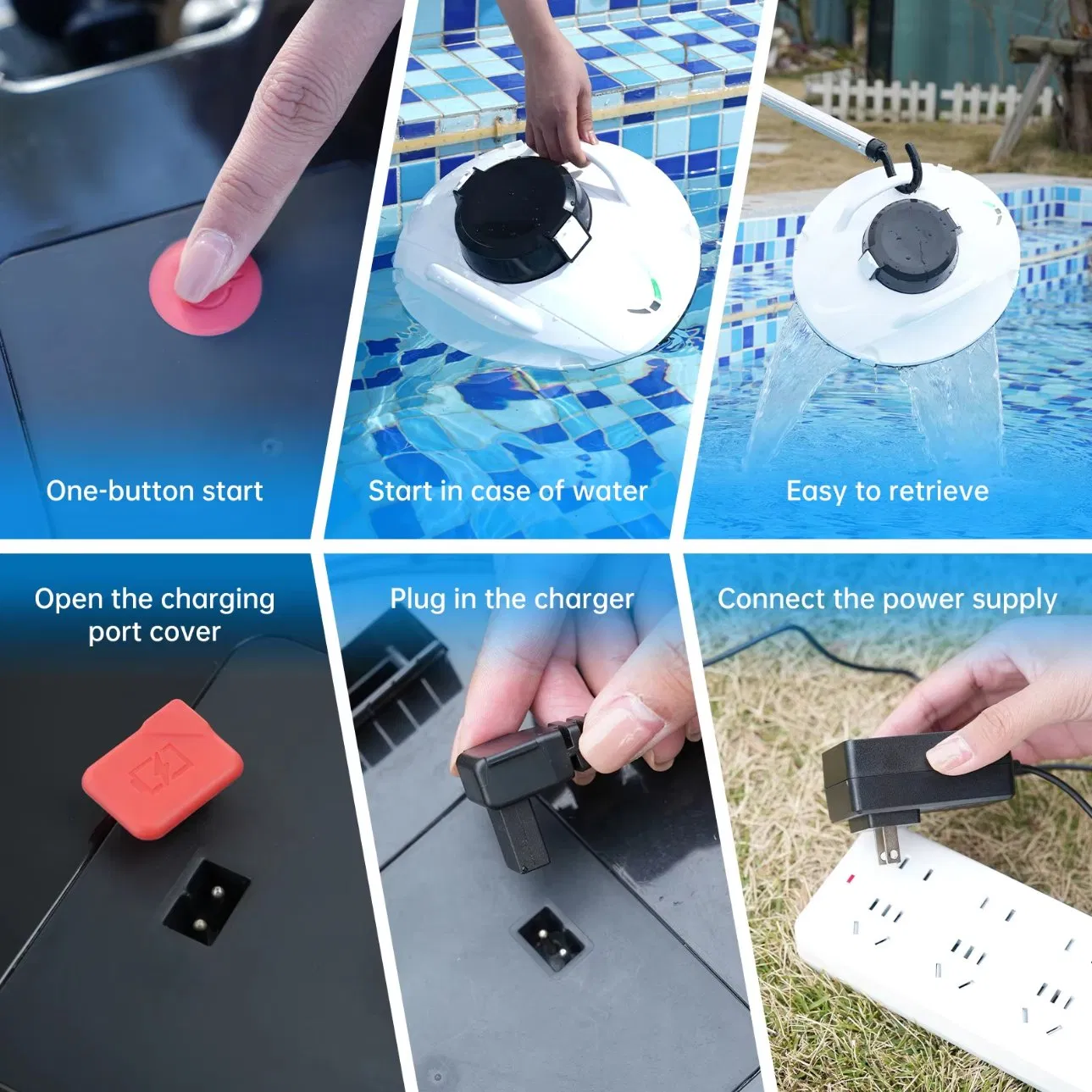 Glgw High-Efficiency Cordless Swimming Pool Cleaner Autonomous Smart Pool Cleaning Robot