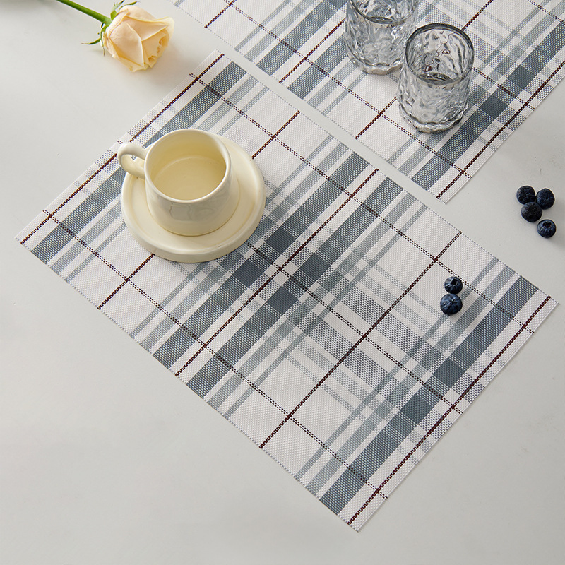 Minimalist Woven Placemats for Home, Checkered Heat-Resistant Insulation Pads, Sublimation Technique Mats