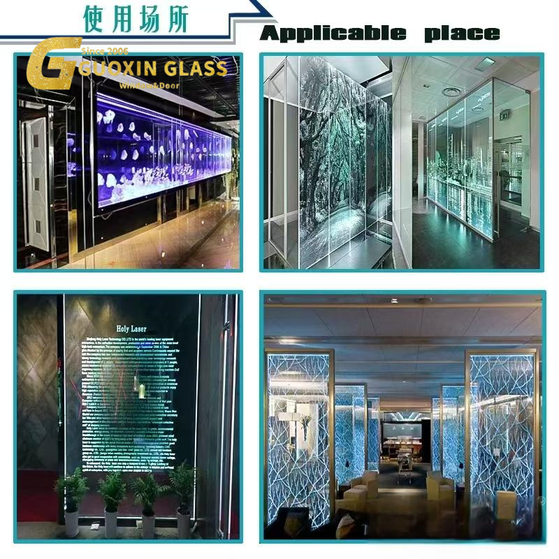Premium Transparent 3D Laser Carved Glass for Showers and Balconies