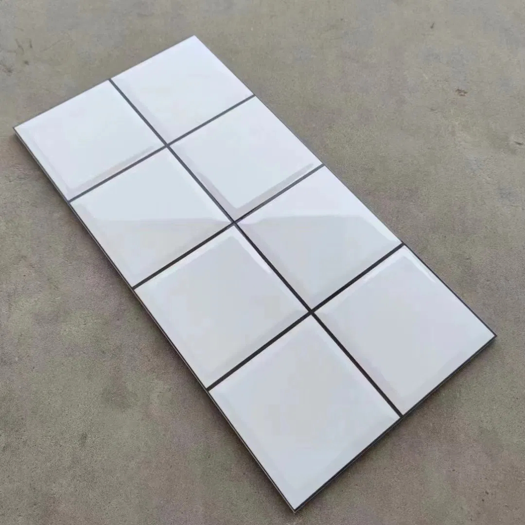 White Small Square Ceramic Wall Tiles, Small-Sized Interior Wall Tiles