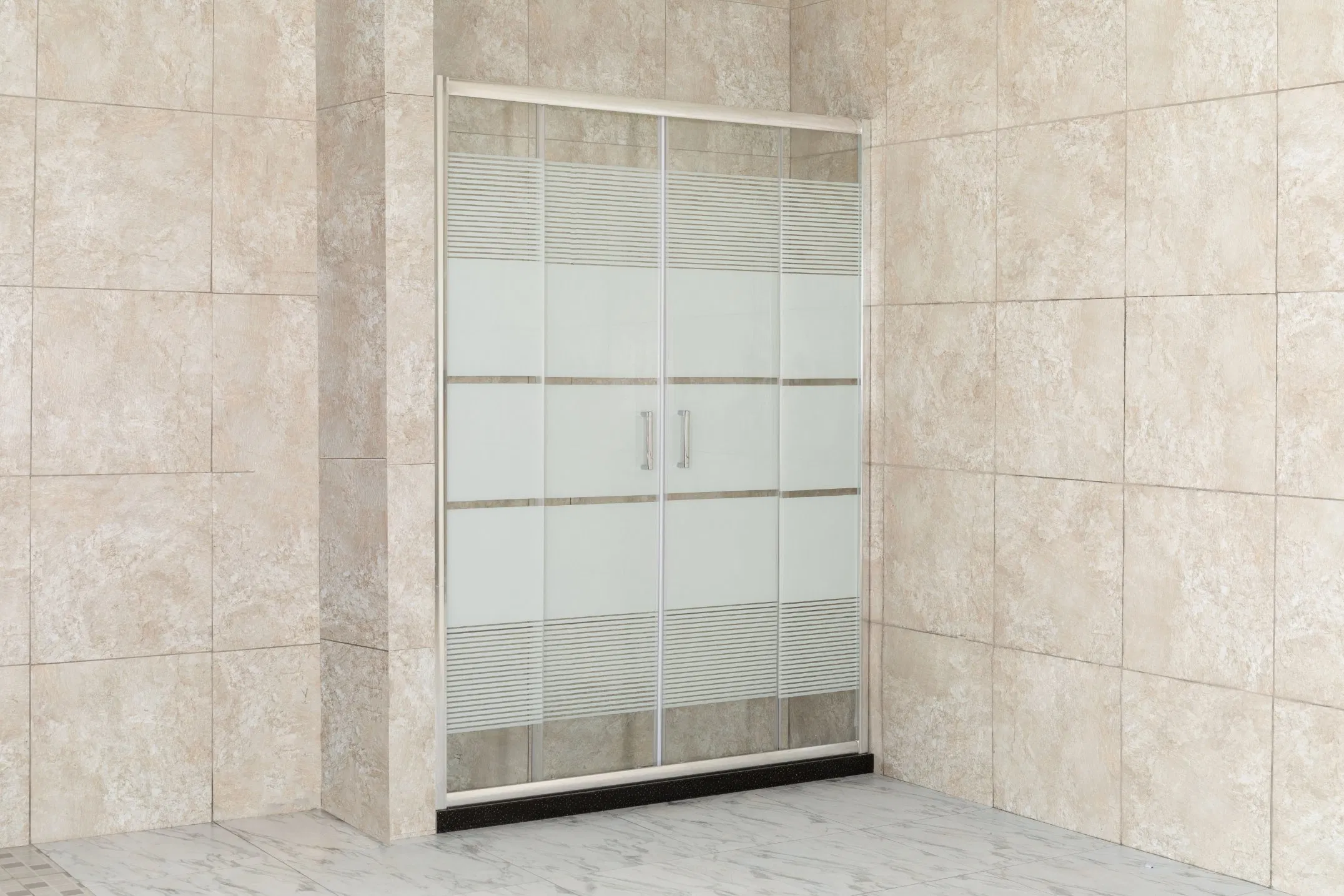 Hot Sale Aluminium Profile Tempered Glass with Line Sliding Door Screen Walk-in